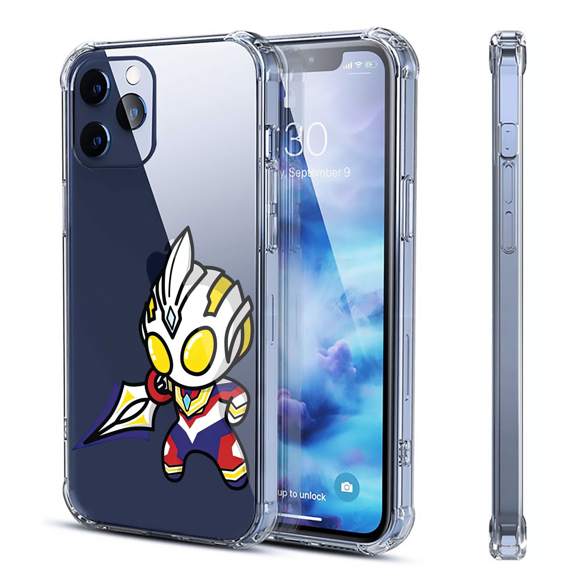 （画像用） ウルトラマン Ultraman 【iPhone 12シリーズ対応】透明スマホケース（クリアソフトケース）